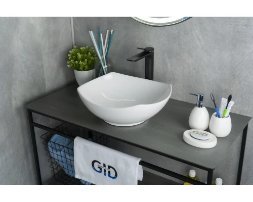 Раковина Gid N9412 51191 накладная белая 41.5x38x14