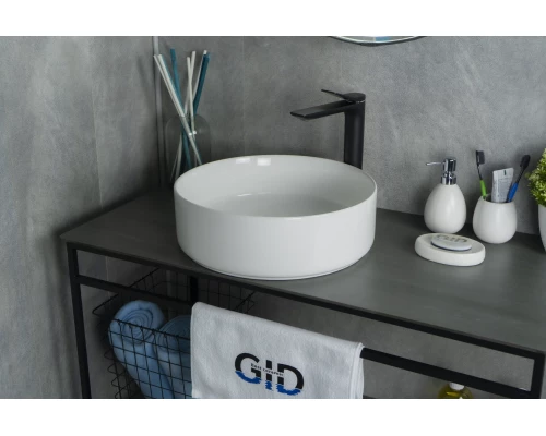 Раковина Gid N9424 51179 накладная белая 40x40x12