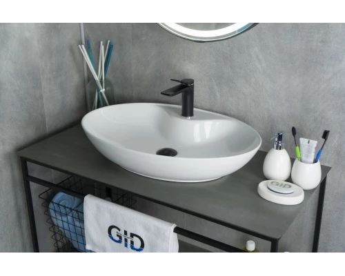 Раковина Gid N9438 51151 накладная белая 65x43x12