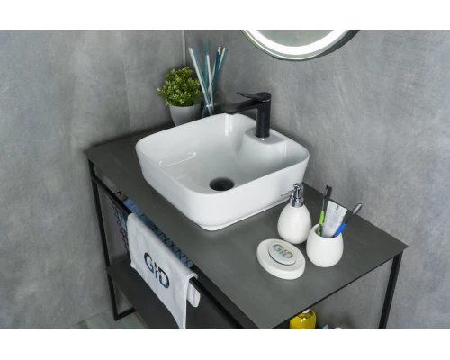 Раковина Gid N9443 51154 накладная белая 41x41x15