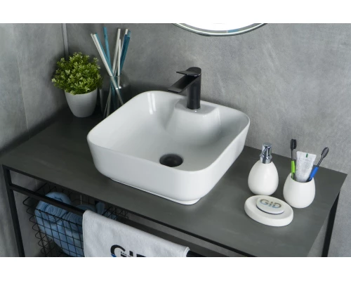 Раковина Gid N9443 51154 накладная белая 41x41x15