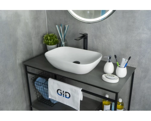 Раковина Gid N9447 51157 накладная белая 51x34x13