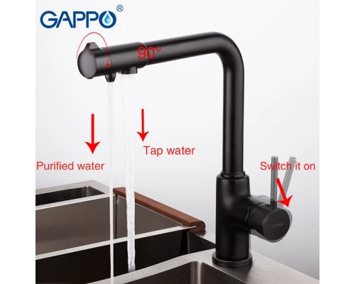 Смеситель Gappo для кухни со встроенным фильтром (краном) под питьевую воду G4390-10