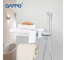Смеситель с гигиеническим душем и бумагодержателем Gappo Gyron G7296