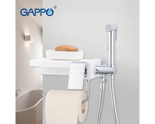 Смеситель с гигиеническим душем и бумагодержателем Gappo Gyron G7296