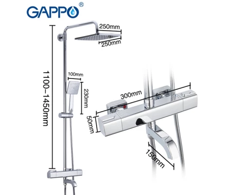 Душевая стойка с термостатом Gappo G2491