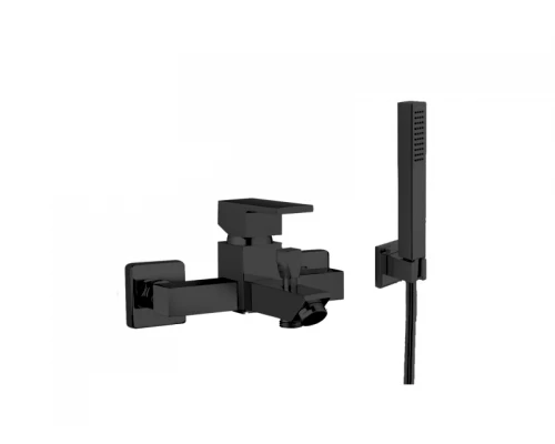 FELL Смеситель для ванны настенный с душ.гарнитуром,matt black