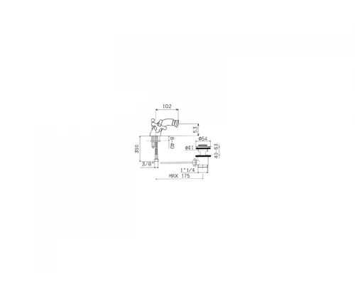 EPOCA Смеситель для биде на 1отв. с донным клапаном.Chrome