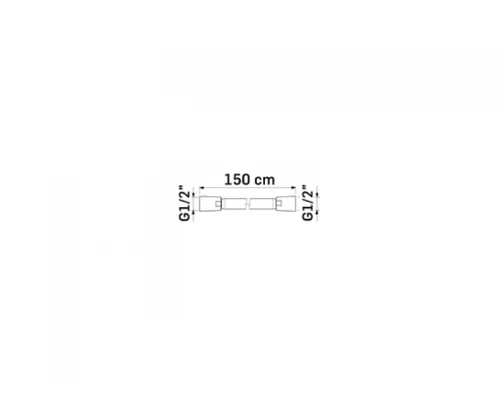 SHOWER Шланг для душа 150 см, PVC 1/2’’F×1/2’’F, Chrome