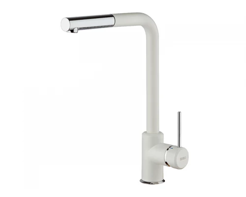 CUCINA Смеситель для кухни c вытяжной лейкой,на 1отв,без дон.клапана,Matt white