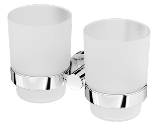 Двойной стеклянный стакан Am.Pm Sense L A74343400 с настенным держателем, хром