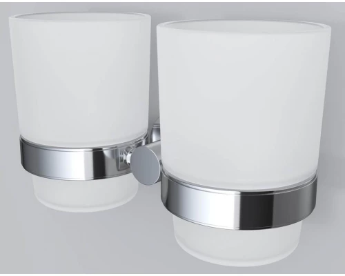 Двойной стеклянный стакан Am.Pm Sense L A74343400 с настенным держателем, хром