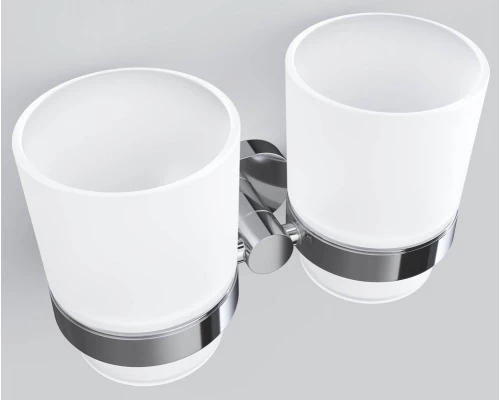 Двойной стеклянный стакан Am.Pm Sense L A74343400 с настенным держателем, хром