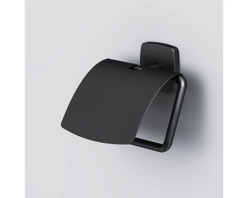 Держатель туалетной бумаги Am.Pm Gem с крышкой, черный матовый, A90341422