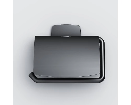 Держатель туалетной бумаги Am.Pm Gem с крышкой, черный матовый, A90341422