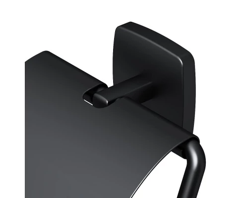 Держатель туалетной бумаги Am.Pm Gem с крышкой, черный матовый, A90341422