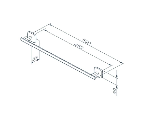 Полотенцедержатель Am.Pm Gem 50 см, черный матовый, A90346422