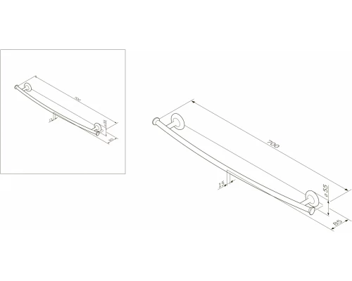 Вешалка для полотенец Am.Pm Like 60 см, A80346400