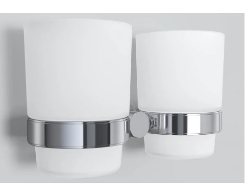 Двойной стеклянный стакан Am.Pm Sense L A74343400 с настенным держателем, хром