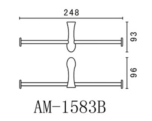 Бумагодержатель и полотенцедержатель Art&Max Elegant AM-E-1583B, 24.8 см, хром
