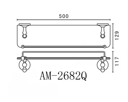 Полка стеклянная Art&Max Antic AM-E-2682Q