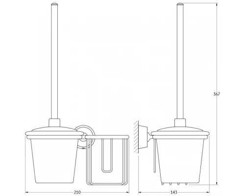 Держатель освежителя воздуха и ершик с крышкой FBS Vizovice VIZ 059