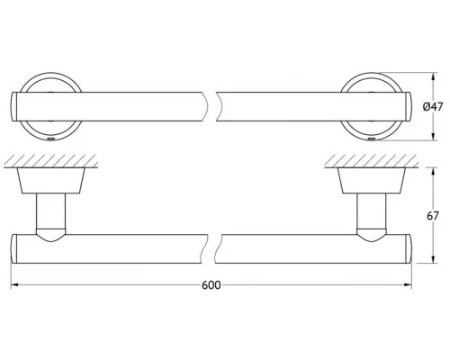Полотенцедержатель FBS Vizovice VIZ 032 длина 60 см, хром