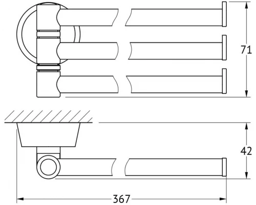 Полотенцедержатель FBS Vizovice VIZ 045 поворотный тройной, хром