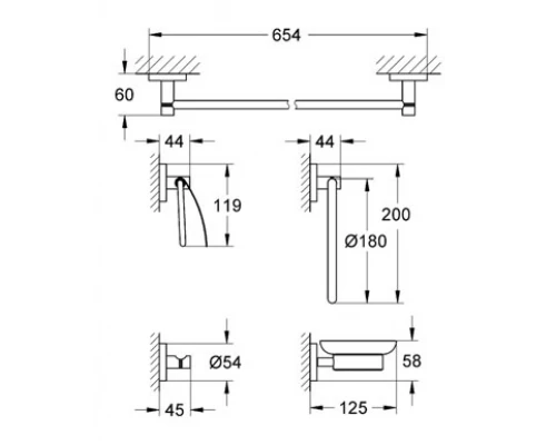 Набор аксессуаров Grohe Essentials 40344001