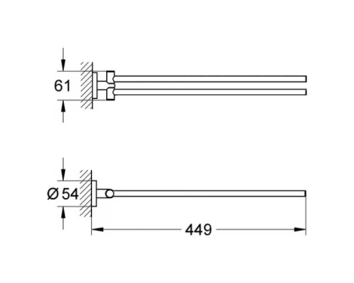 Полотенцедержатель Grohe Essentials 40371001, 44 см, хром