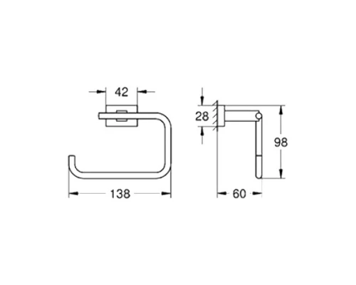 Бумагодержатель Grohe Essentials Cube 40507001