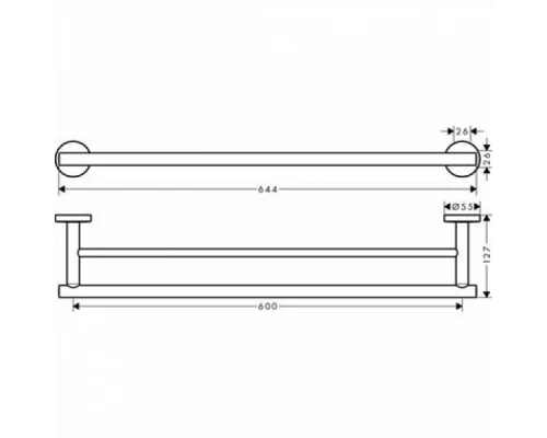 Полотенцедержатель Hansgrohe Logis, двойной, 60 см, хром, 41712000