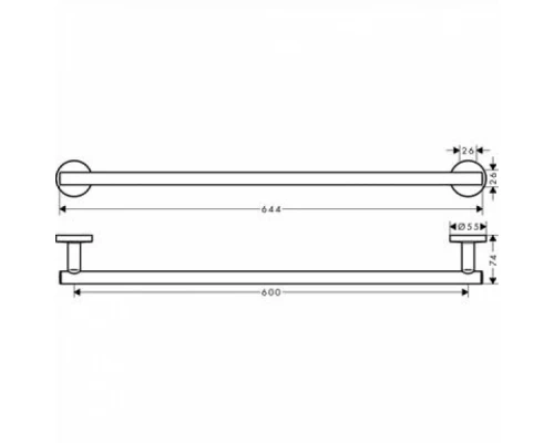 Полотенцедержатель Hansgrohe Logis 41716000 одинарный, 64.4 см, хром