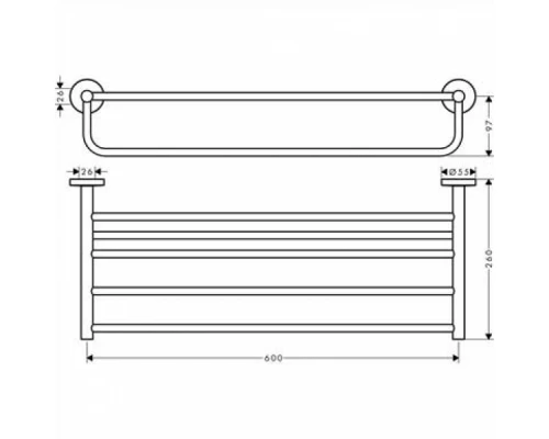 Полка Hansgrohe Logis 41720000 с держателем для полотенец