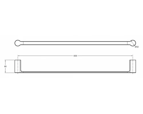 Полотенцедержатель Jacob Delafon Singulier, хром, 15205D-CP, 60,9 см