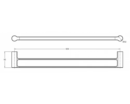 Полотенцедержатель Jacob Delafon Singulier, двойной, хром, 15206D-CP, 60.9 см