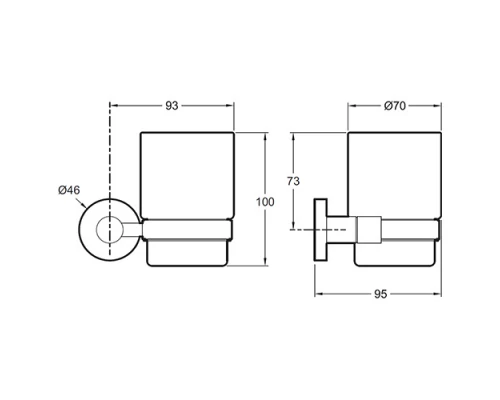 Стакан подвесной Jacob Delafon Classique, хром, E77825-CP
