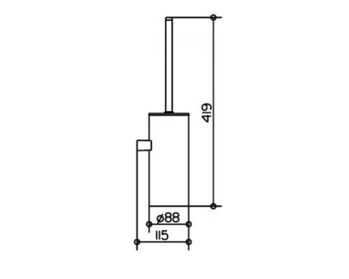 Ершик Keuco Collection Moll 12769 010101 туалетный, подвесной, антрацит