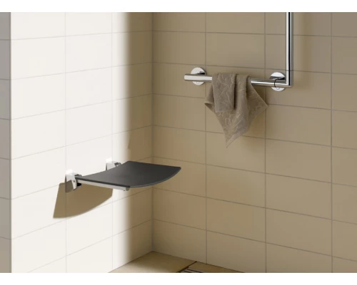 Сиденье откидное Keuco Plan 14980010037, хром/темно-серый