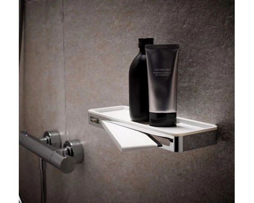 Корзинка для мыла Keuco Plan 14959 010051 со встроенным стеклоочистителем, хром, белый