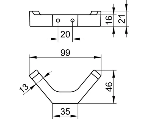 Крючок для полотенца двойной Keuco Edition 11, хром черный шлифованный, 11115130000