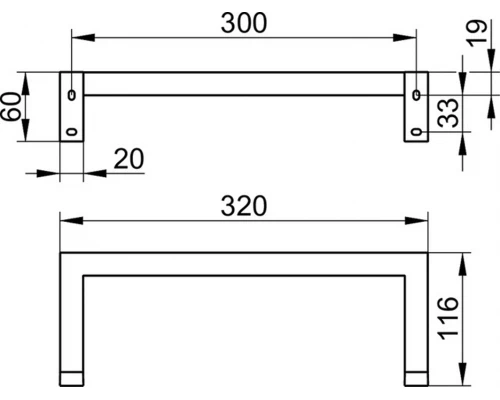 Полотенцедержатель Keuco Edition 90 Square, 320 мм, хром, 19121010000