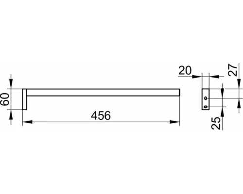 Полотенцедержатель Keuco Edition 90 Square, 456 мм, хром, 19120010000