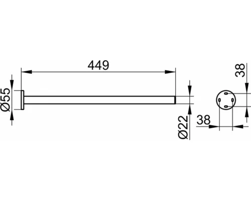 Полотенцедержатель Keuco Plan, 450 мм, черный матовый, 14920370000
