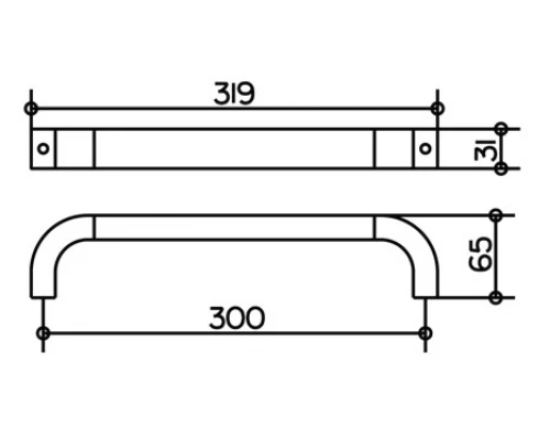 Полотенцедержатель-поручень Keuco Edition 300 30007 010000, 31.9 см, хром