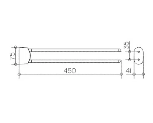 Полотенцедержатель Keuco Elegance New 11618 010000, 45 см, хром