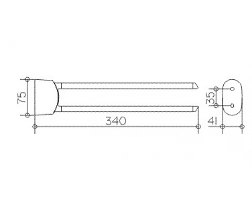 Полотенцедержатель Keuco Elegance New 11620 010000, 34 см, хром