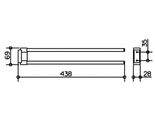 Полотенцедержатель Keuco Plan 14918 010000, 44 см, хром