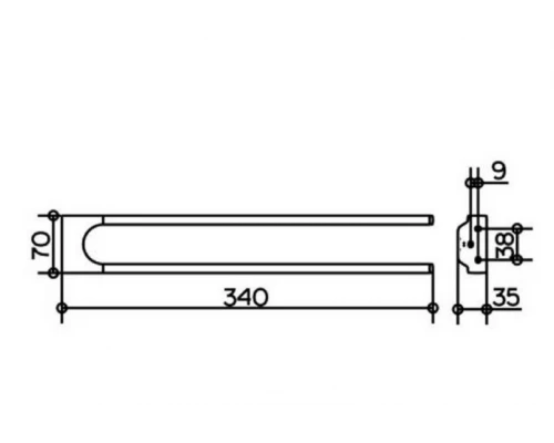 Полотенцедержатель Keuco Collection Moll 12719 010000, 34 см, хром