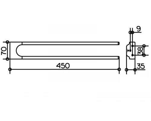 Полотенцедержатель Keuco Collection Moll 12718 010000, 450 мм, хром